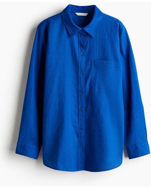 H&M Bluse aus Leinenmix - Blau