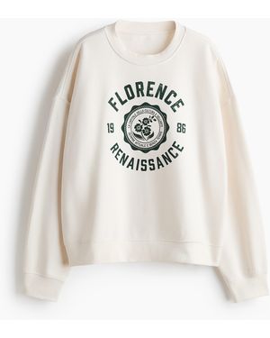 H&M Sweatshirt mit Motivprint - Weiß