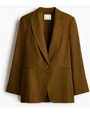 H&M Blazer Van Linnenmix - Groen