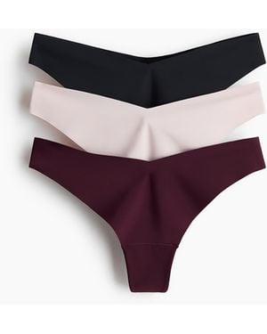 H&M 3er-Pack Unsichtbare Tangas mit Lycra - Mehrfarbig