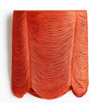 H&M Minijupe mit Fransen - Rot