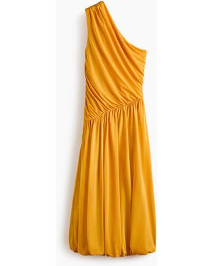 H&M One-shoulderjurk Met Ballonzoom - Geel
