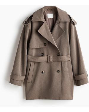 H&M Korte Trenchcoat - Bruin