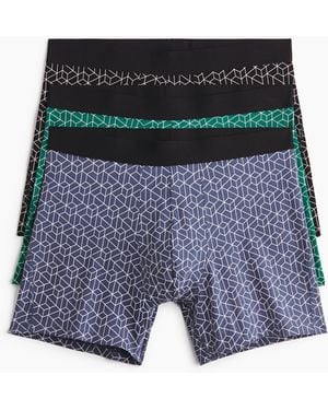 H&M 3er-Pack Halblange Trunks mit Lycra - Blau