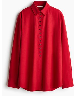 H&M Oversized Bluse aus Modalmix - Rot