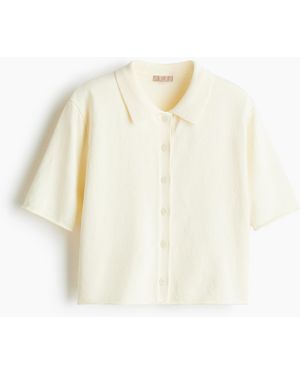 H&M Fijngebreid Vest - Wit