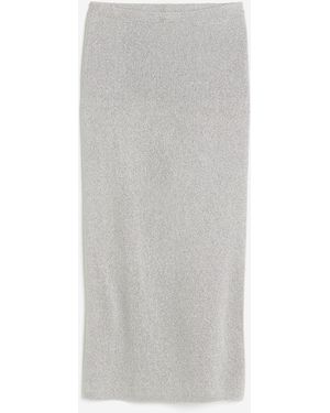 H&M Schimmernder Strickjupe - Weiß