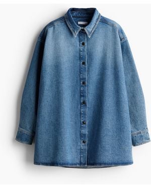H&M Denim Oversized Shirt - Blau