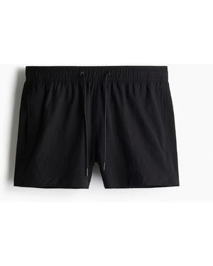 H&M Badeshorts aus Seersucker - Schwarz