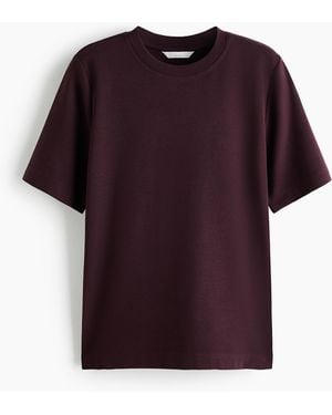 H&M T-shirt Van Katoenen Tricot - Paars