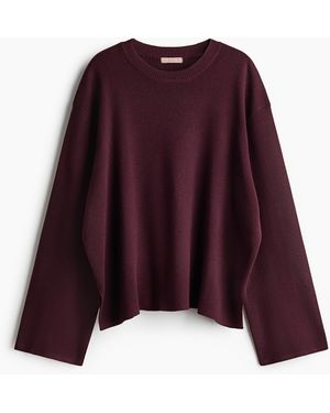 H&M Feinstrickpullover in Oversize Fit - Lila