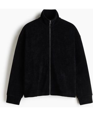 H&M Trackjacket Van Chenille - Zwart