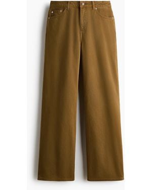 H&M Baggy Regular Waist Jeans - Groen