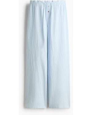 H&M Pyjamahose aus Musselin - Blau
