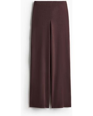 H&M Fijngebreide Broek - Paars