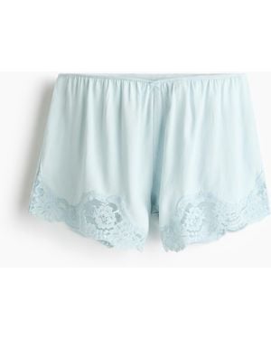 H&M Schlafshorts mit Spitze - Blau