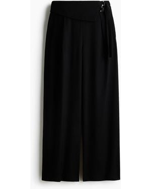 H&M Wijde Broek Met Gespen - Zwart