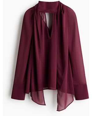H&M Bluse mit Schalkragen - Lila