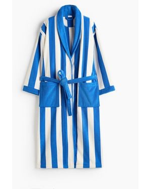H&M Bademantel aus Baumwollfrottee - Blau