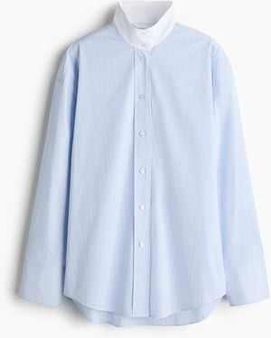 H&M Bluse mit Stehkragen - Blau