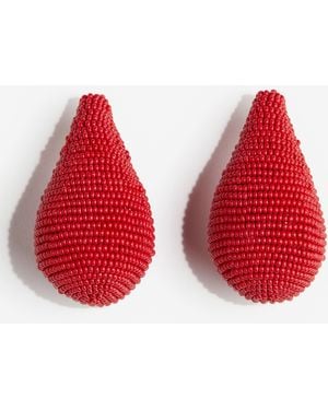 H&M Statement-Ohrringe mit Glasperlen - Rot