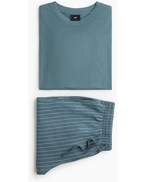 H&M Pyjama-t-shirt En -broek - Blauw