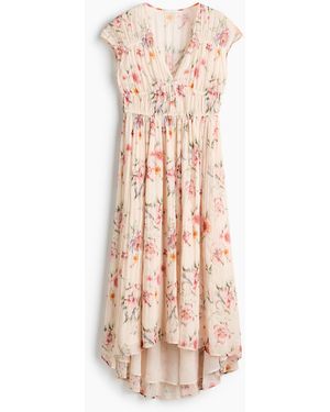 H&M Gerafftes Kleid mit Kappenärmeln - Pink
