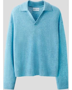 H&M Polopullover aus Wollmix - Blau