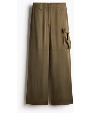 H&M Satijnen Utilitybroek - Groen