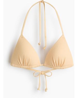 H&M Wattiertes Triangel-Bikinitop - Weiß