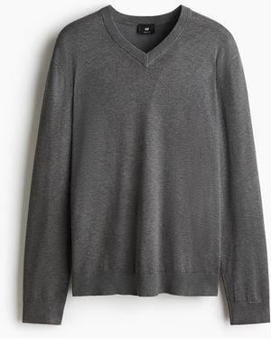 H&M Feinstrickpullover in Regular Fit - Grau