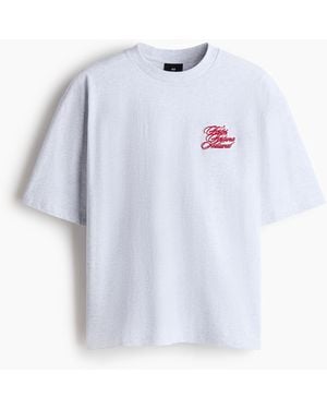 H&M T-Shirt in Loose Fit - Blau