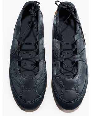 H&M Schnürballerinas aus Satin - Blau