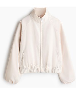 H&M Satijnen Jack Met Ballonmouwen - Naturel