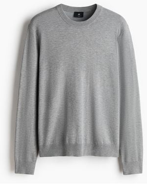 H&M Feinstrickpullover in Regular Fit - Grau