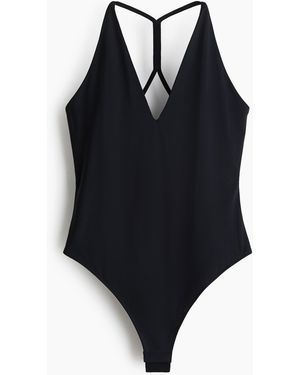 H&M Tangabody mit V-Ausschnitt - Schwarz