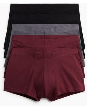 H&M 5er-Pack Kurze Trunks aus Baumwolle - Rot