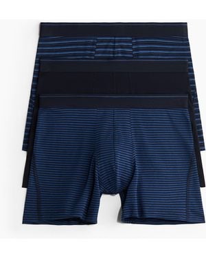 H&M 3er-Pack Halblange Trunks mit Lycra - Blau