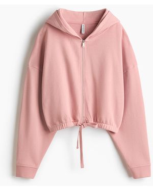 H&M Drawstring zip-through hoodie - Pink
