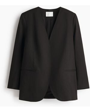 H&M Kragenloser Blazer - Schwarz