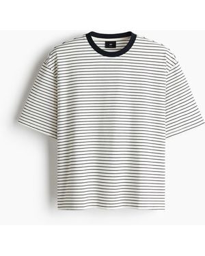 H&M Kastiges Baumwoll-T-Shirt in Relaxed Fit - Weiß
