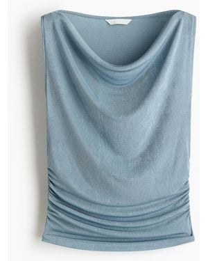 H&M Jerseytop mit Drapierung - Blau