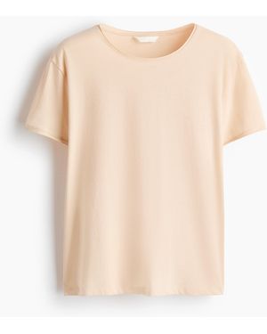 H&M T-Shirt mit Rollkanten - Weiß