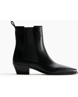 H&M Ankleboots aus Leder - Schwarz