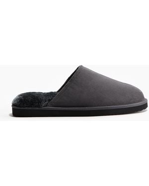 H&M Hausschuhe mit Teddyfutter - Schwarz