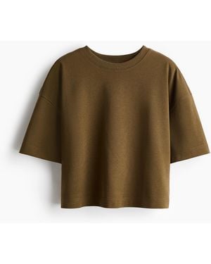 H&M Kastiges T-Shirt - Grün