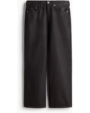 H&M Straight Relaxed Jeans - Schwarz