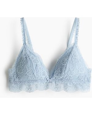 H&M Wattierter Soft-BH mit Spitze - Blau