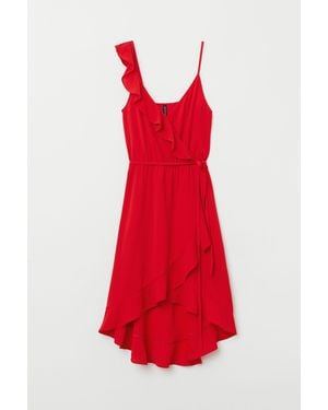 H&M Wickelkleid mit Volant - Rot