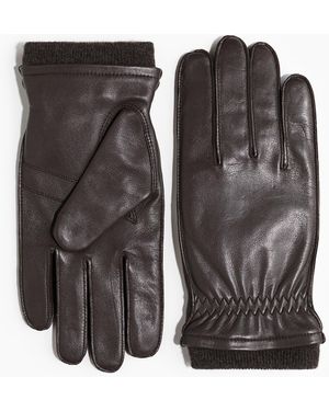 H&M Lederhandschuhe - Schwarz